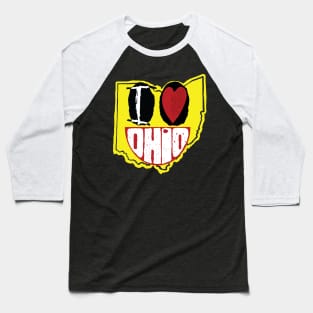 I Love Ohio Smiling Happy Face Baseball T-Shirt